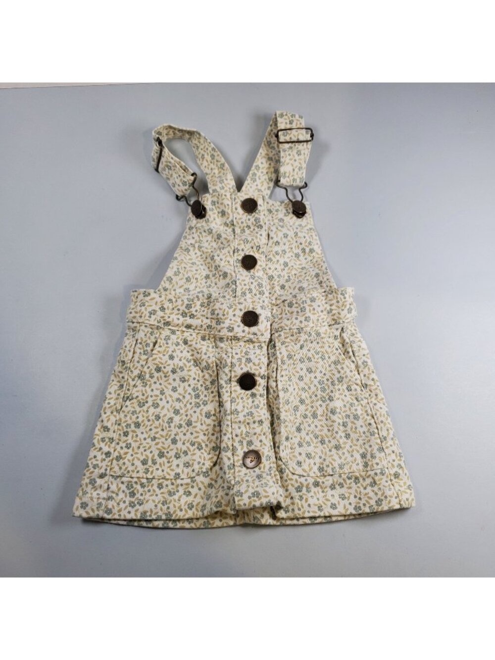 Jamie Kay Vintage Overall Dress Girls Size 6 - 12 M Elodie Whisper White